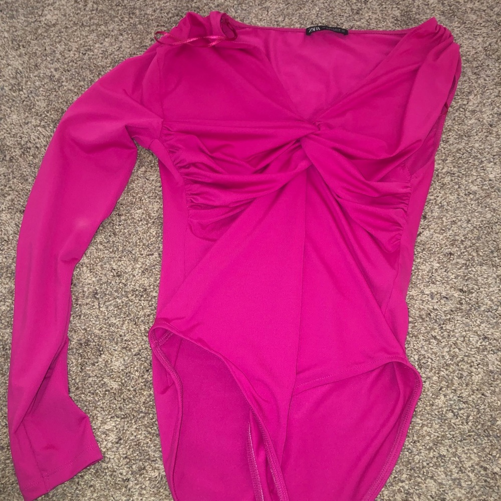 Zara hot pink bodysuit